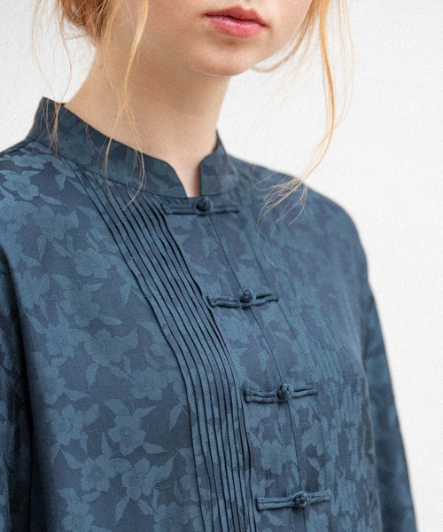 idem（イデム）の「chill out china shirt/ペイズリーサテンチャイナブラウス（シャツ/ブラウス・レディース・ネイビー/ブルー・FREE）」の12枚目の写真