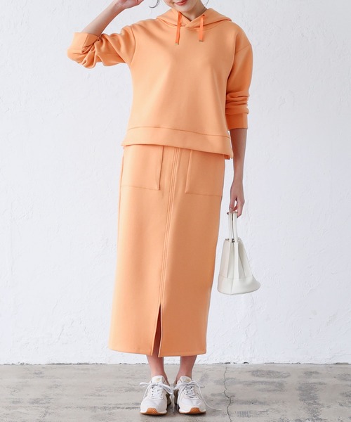 KOBE LETTUCE（コウベレタス）の「ダンボールナロースカート（スカート・レディース・イエロー/ホワイト系その他/ブルー系その他/ライトピンク/グレイッシュベージュ/ブラック/ブラウン系その他/グリーン系その他/ローズ/ホワイト/ライラック/オレンジ系/グリーン系/ライトグレー/ブルー/グリーン系1/プラム・FREE/M/L）」の17枚目の写真