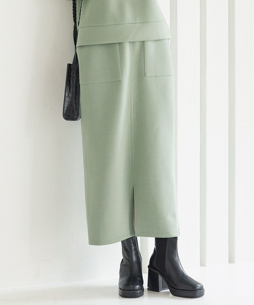 KOBE LETTUCE（コウベレタス）の「ダンボールナロースカート（スカート・レディース・イエロー/ホワイト系その他/ブルー系その他/ライトピンク/グレイッシュベージュ/ブラック/ブラウン系その他/グリーン系その他/ローズ/ホワイト/ライラック/オレンジ系/グリーン系/ライトグレー/ブルー/グリーン系1/プラム・FREE/M/L）」の8枚目の写真