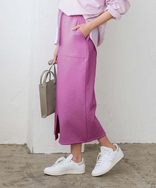 KOBE LETTUCE（コウベレタス）の「ダンボールナロースカート（スカート・レディース・イエロー/ホワイト系その他/ブルー系その他/ライトピンク/グレイッシュベージュ/ブラック/ブラウン系その他/グリーン系その他/ローズ/ホワイト/ライラック/オレンジ系/グリーン系/ライトグレー/ブルー/グリーン系1/プラム・FREE/M/L）」の18枚目の写真