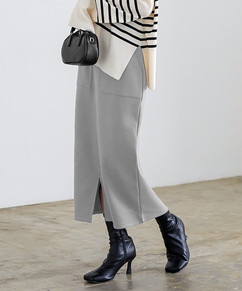 KOBE LETTUCE（コウベレタス）の「ダンボールナロースカート（スカート・レディース・イエロー/ホワイト系その他/ブルー系その他/ライトピンク/グレイッシュベージュ/ブラック/ブラウン系その他/グリーン系その他/ローズ/ホワイト/ライラック/オレンジ系/グリーン系/ライトグレー/ブルー/グリーン系1/プラム・FREE/M/L）」の20枚目の写真