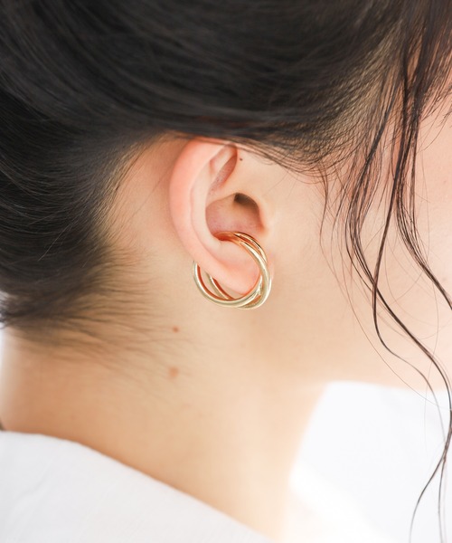 Edit Sheen（エディットシーン）の「プレーンクロスリング2wayイヤーカフ（イヤーカフ・レディース・ゴールド/シルバー・FREE）」の3枚目の写真