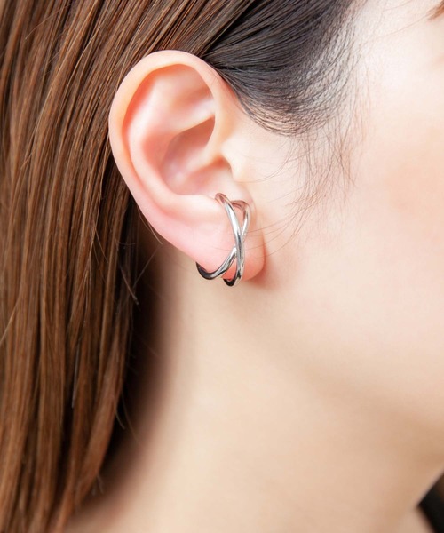 Edit Sheen（エディットシーン）の「プレーンクロスリング2wayイヤーカフ（イヤーカフ・レディース・ゴールド/シルバー・FREE）」の6枚目の写真