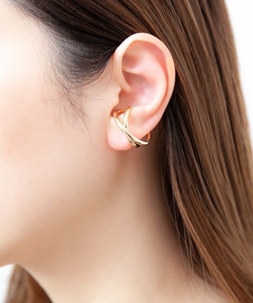 Edit Sheen（エディットシーン）の「プレーンクロスリング2wayイヤーカフ（イヤーカフ・レディース・ゴールド/シルバー・FREE）」の8枚目の写真