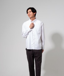 【BLUE STANDARD】楽ケアオックスリラックスBD(ボタンダウン)ビッグシルエット長袖シャツ(オーガニックコットン使用)