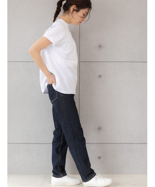 PREFERIR（プレフェリール）の「モックネック フレンチスリーブ 美人映え tシャツ 綿100% コットン（Tシャツ/カットソー・レディース・ホワイト/モカ/チャコールグレー/ブラック・MEDIUM/SMALL/LARGE）」の11枚目の写真