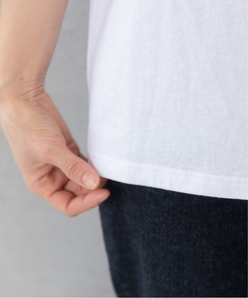 PREFERIR（プレフェリール）の「モックネック フレンチスリーブ 美人映え tシャツ 綿100% コットン（Tシャツ/カットソー・レディース・ホワイト/モカ/チャコールグレー/ブラック・MEDIUM/SMALL/LARGE）」の5枚目の写真