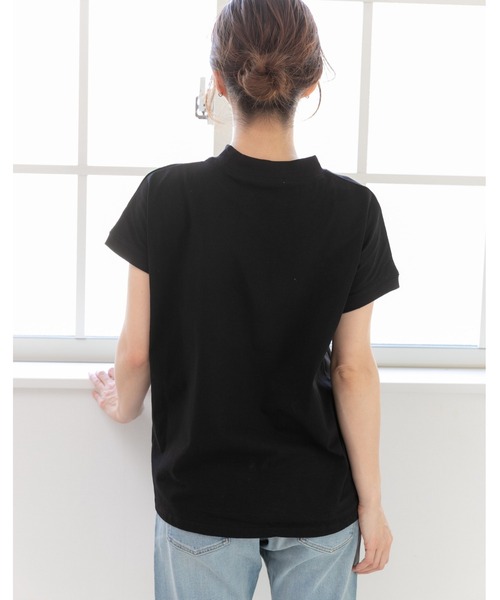 PREFERIR（プレフェリール）の「モックネック フレンチスリーブ 美人映え tシャツ 綿100% コットン（Tシャツ/カットソー・レディース・ホワイト/モカ/チャコールグレー/ブラック・MEDIUM/SMALL/LARGE）」の21枚目の写真