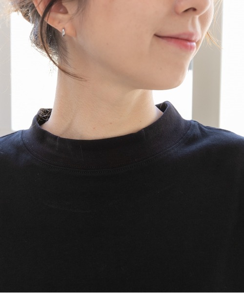 PREFERIR（プレフェリール）の「モックネック フレンチスリーブ 美人映え tシャツ 綿100% コットン（Tシャツ/カットソー・レディース・ホワイト/モカ/チャコールグレー/ブラック・MEDIUM/SMALL/LARGE）」の22枚目の写真