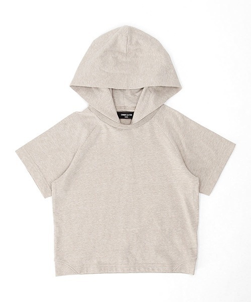 COMME CA ISM(コムサイズム)の「フード付き 半袖パーカ(パーカー・キッズ・ベージュ・110cm/130cm/120cm)」の1枚目の写真