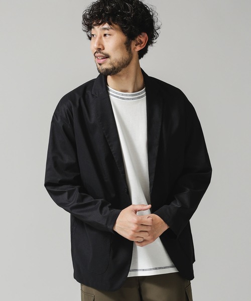 NANO universe（ナノユニバース）の「DotAir×Primeflexライトウェイトジャケット(セットアップ対応)（テーラードジャケット・メンズ・ブラック/ネイビー/カーキ・マルチサイズ）」の2枚目の写真