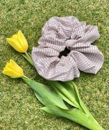 ギンガムチェックシュシュ