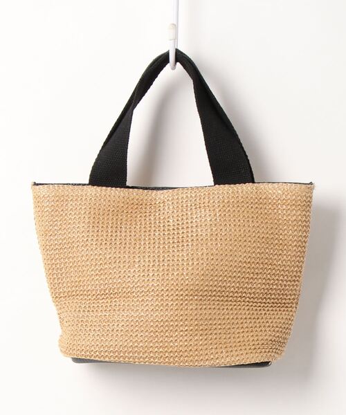 BLUEEAST(ブルーイースト)の「ミニトートかごバッグ(かごバッグ・レディース・ブラック/ホワイト・FREE)」の3枚目の写真