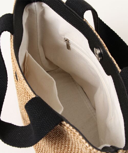 BLUEEAST(ブルーイースト)の「ミニトートかごバッグ(かごバッグ・レディース・ブラック/ホワイト・FREE)」の5枚目の写真