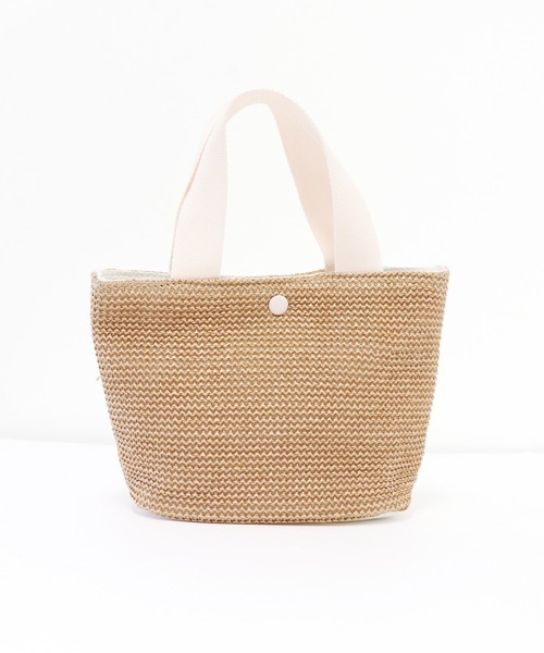 BLUEEAST(ブルーイースト)の「ミニトートかごバッグ(かごバッグ・レディース・ブラック/ホワイト・FREE)」の7枚目の写真