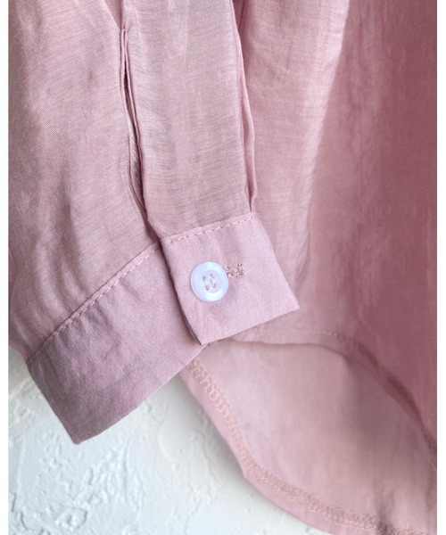 She's Closet(シーズクローゼット)の「ラウンドヘム長袖シアーシャツ(シャツ/ブラウス・レディース・ミント/ベージュ/ピンク/パープル/ホワイト・FREE)」の15枚目の写真
