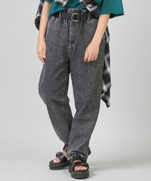 SPINNS | ベルト付　ハイウエストテーパードデニムパンツ(デニムパンツ)