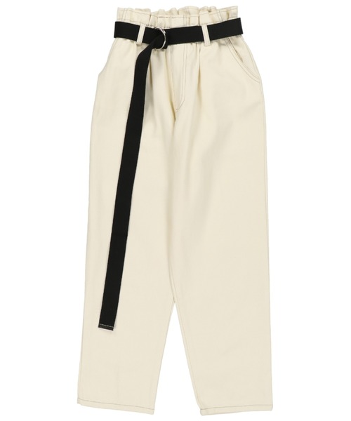 SPINNS（スピンズ）の「ベルト付 ハイウエストテーパードデニムパンツ（デニムパンツ・レディース・ブルー/ブルー系その他/ブラック/アイボリー・ONESIZE）」の15枚目の写真