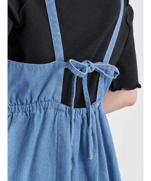 earth music&ecology（アースミュージックアンドエコロジー）の「【WEB限定】フロント釦デニムワンピース ＊（ワンピース・レディース・インディゴブルー/ライトインディゴブルー・FREE）」の13枚目の写真
