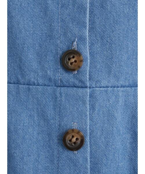 earth music&ecology（アースミュージックアンドエコロジー）の「【WEB限定】フロント釦デニムワンピース ＊（ワンピース・レディース・インディゴブルー/ライトインディゴブルー・FREE）」の14枚目の写真