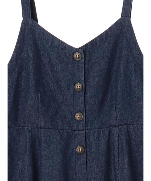 earth music&ecology（アースミュージックアンドエコロジー）の「【WEB限定】フロント釦デニムワンピース ＊（ワンピース・レディース・インディゴブルー/ライトインディゴブルー・FREE）」の21枚目の写真