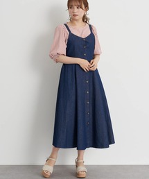 earth music&ecology | 【WEB限定】フロント釦デニムワンピース ＊(ワンピース)