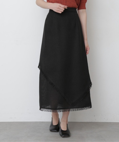 FREE'S MART（フリーズマート）の「◆アシメレイヤードフリンジスカート（スカート・レディース・ブラック/ベージュ/ブラウン・FREE）」の2枚目の写真