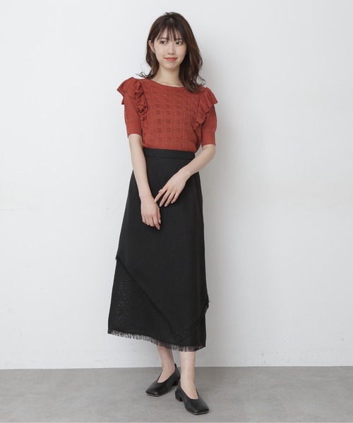 FREE'S MART（フリーズマート）の「◆アシメレイヤードフリンジスカート（スカート・レディース・ブラック/ベージュ/ブラウン・FREE）」の5枚目の写真