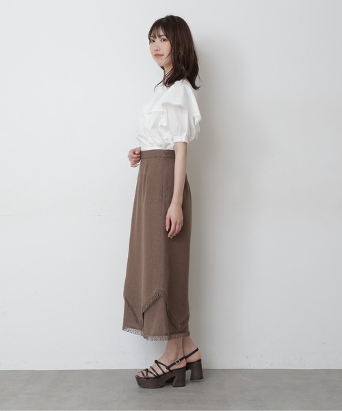 FREE'S MART（フリーズマート）の「◆アシメレイヤードフリンジスカート（スカート・レディース・ブラック/ベージュ/ブラウン・FREE）」の7枚目の写真
