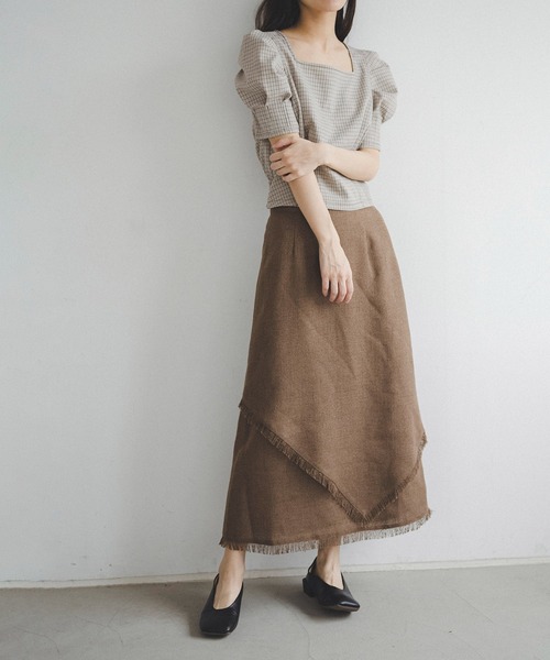 FREE'S MART（フリーズマート）の「◆アシメレイヤードフリンジスカート（スカート・レディース・ブラック/ベージュ/ブラウン・FREE）」の10枚目の写真