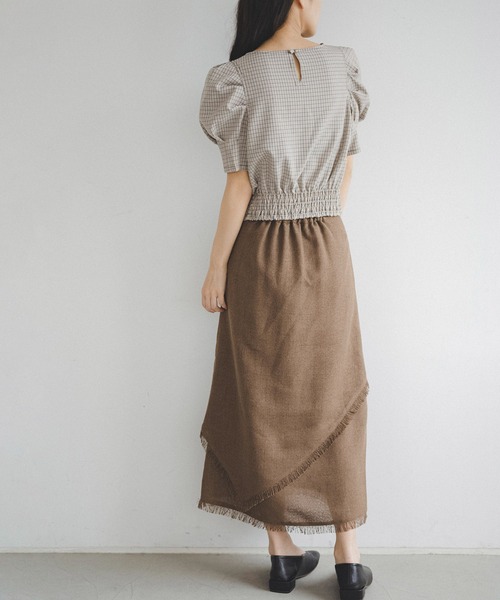 FREE'S MART（フリーズマート）の「◆アシメレイヤードフリンジスカート（スカート・レディース・ブラック/ベージュ/ブラウン・FREE）」の12枚目の写真