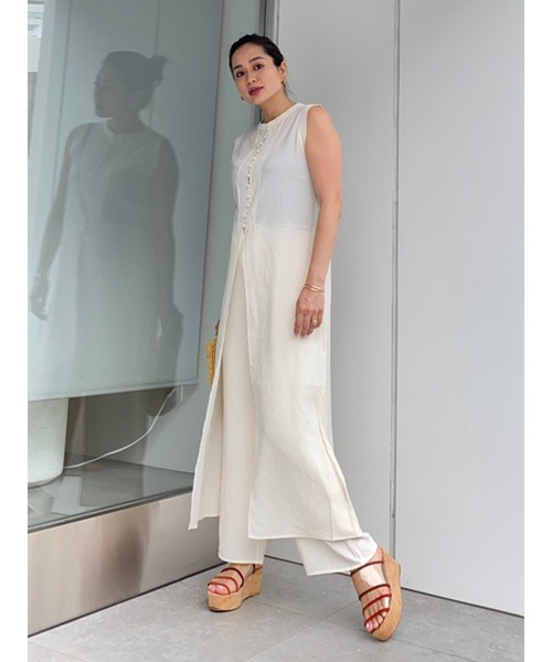 Vicente（ヴィセンテ）の「Sherbet long tops（シャツ/ブラウス・レディース・ブラック/オフホワイト・FREE）」の3枚目の写真