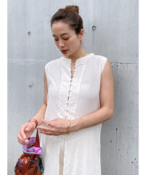 Vicente（ヴィセンテ）の「Sherbet long tops（シャツ/ブラウス・レディース・ブラック/オフホワイト・FREE）」の9枚目の写真