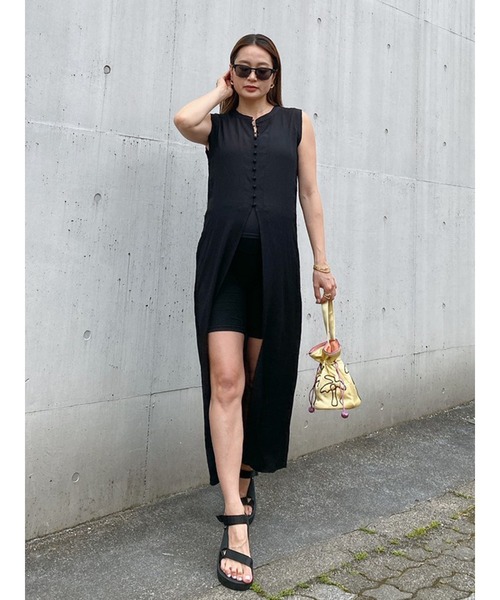 Vicente（ヴィセンテ）の「Sherbet long tops（シャツ/ブラウス・レディース・ブラック/オフホワイト・FREE）」の8枚目の写真