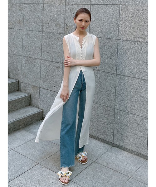 Vicente（ヴィセンテ）の「Sherbet long tops（シャツ/ブラウス・レディース・ブラック/オフホワイト・FREE）」の12枚目の写真