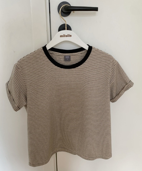 emi+（エミプラス）の「配色ルーズボーダーカットソー（Tシャツ/カットソー・レディース・ベージュ/オレンジ/ベージュ系その他・L/M/S）」の12枚目の写真