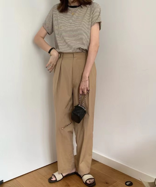 emi+（エミプラス）の「配色ルーズボーダーカットソー（Tシャツ/カットソー・レディース・ベージュ/オレンジ/ベージュ系その他・L/M/S）」の20枚目の写真