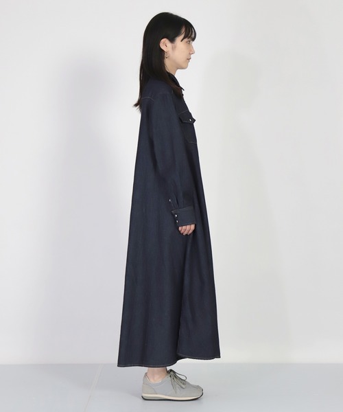 極美品 D.M.G.デニム ウエスタンシャツワンピース