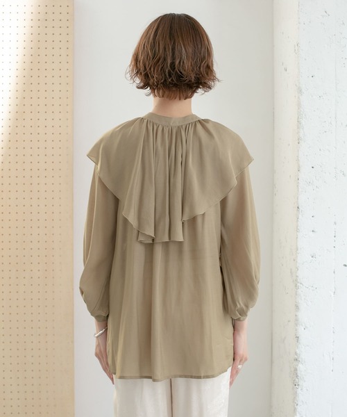 KBF（ケイビーエフ）の「つけ襟マルチWAYギャザーブラウス（シャツ/ブラウス・レディース・ベージュ系その他/ブラック/アイボリー・ONE）」の15枚目の写真