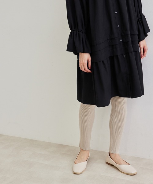 ROPE' PICNIC(ロペピクニック)の「リブストレッチニットレギンス(レギンス/スパッツ・レディース・ブラック/チャコールグレー/ベージュ・FREE)」の3枚目の写真