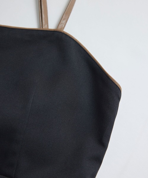 vis-`a-vis（ビサビ）の「【WEB限定】バックリボン合皮パイピングジャンパースカート（ワンピース・レディース・ブラック/ブラック系その他/ベージュ・S/M）」の19枚目の写真