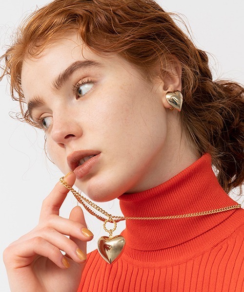 Casselini（キャセリーニ）の「Casselini(キャセリーニ)ビッグハートネックレス（ネックレス・レディース・ゴールド/ブラック/シルバー・FREE）」の14枚目の写真