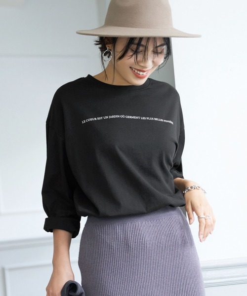 coca（coca）（コカ）の「クルーネックアソートプリントロンTee（Tシャツ/カットソー・レディース・ブラック/ホワイト/カーキ/ホワイト系その他・L/M）」の3枚目の写真