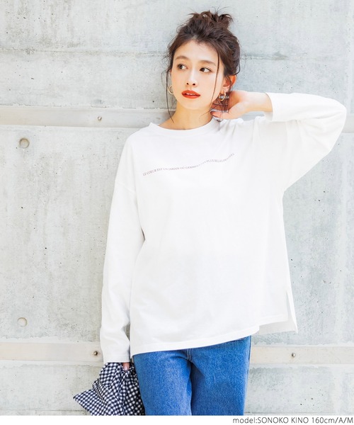 coca（coca）（コカ）の「クルーネックアソートプリントロンTee（Tシャツ/カットソー・レディース・ブラック/ホワイト/カーキ/ホワイト系その他・L/M）」の7枚目の写真