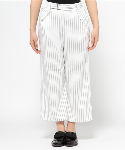 WEGO（ウィゴー）の「WEGO/ベルトストレートタックパンツ（その他パンツ・レディース・ホワイト系その他/ダークインディゴブルー・FREE）」の3枚目の写真