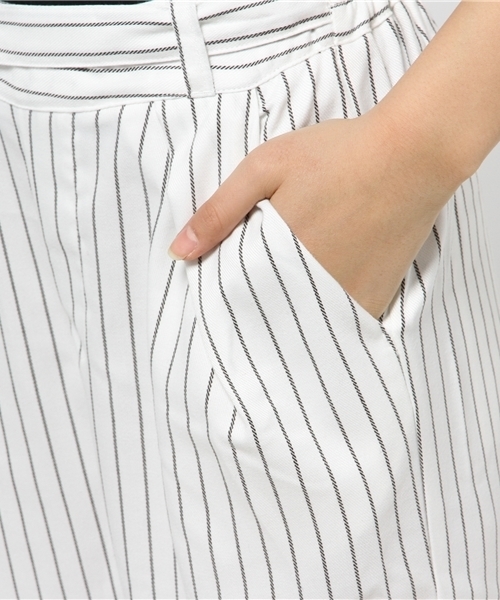 WEGO（ウィゴー）の「WEGO/ベルトストレートタックパンツ（その他パンツ・レディース・ホワイト系その他/ダークインディゴブルー・FREE）」の11枚目の写真