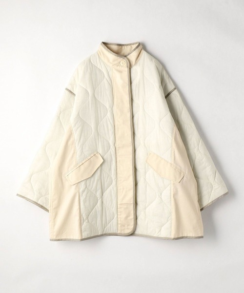 179/WG（イチナナキュウダブルジー）の「異素材切り替えキルティングコート（その他アウター・レディース・ブラック/オフホワイト/カーキ・MEDIUM）」の4枚目の写真