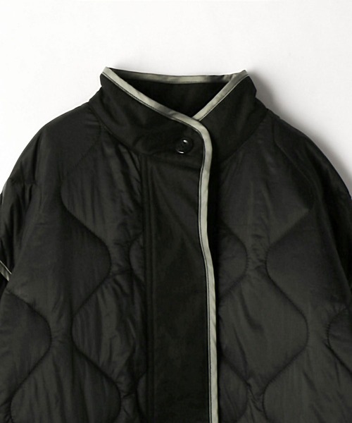 179/WG（イチナナキュウダブルジー）の「異素材切り替えキルティングコート（その他アウター・レディース・ブラック/オフホワイト/カーキ・MEDIUM）」の12枚目の写真