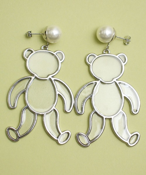 didizizi（ディディジジ）の「BEARパール　ピアス/イヤリング（ピアス（両耳用）・レディース・シルバー/ゴールド/シルバー系その他/ゴールド系その他・FREE/MEDIUM）」の2枚目の写真