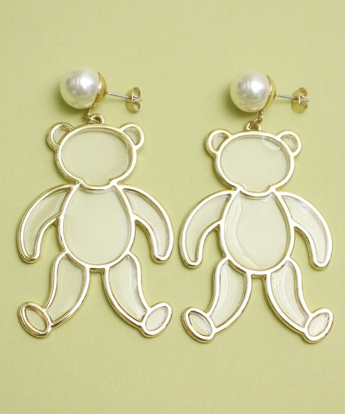 didizizi（ディディジジ）の「BEARパール　ピアス/イヤリング（ピアス（両耳用）・レディース・シルバー/ゴールド/シルバー系その他/ゴールド系その他・FREE/MEDIUM）」の3枚目の写真